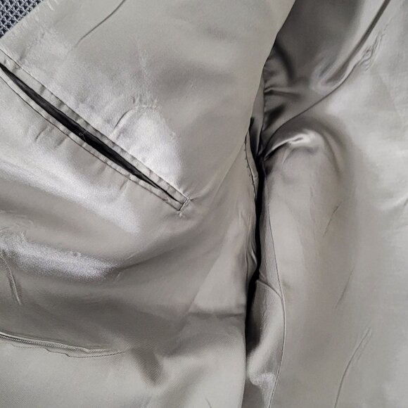 Oscar de la Renta Vintage Men's Oversized Gray Black Wool Blend Blazer Professor - Picture 8 of 14